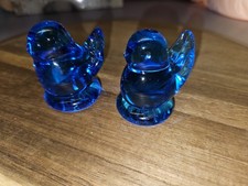 Blue Bird of Happiness Art Glass Bird SIGNED Leo Ward DATED 1995  1999 2" Tall