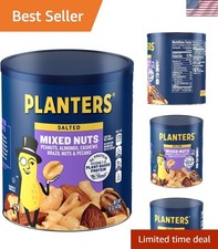 Variety Mixed Nuts Canister - 15 oz of Salted Peanuts, Almonds, Cashews, Pecans