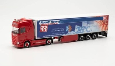 HERPA - SCANIA CS 20 HD Semi Trailer Refrigerated PINK SHIPPING TRUCKER BAB...