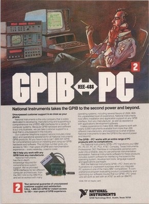 National Instruments 1984 GPIB IEEE-488 PC Interface Vintage Print Ad