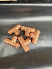 Pack OF 5 15mm Solder Ring Equal Tee Pre-Soldered Capillary Copper Fittings
