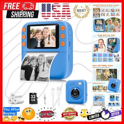 Instant Print Camera for Kids, Christmas Birthday Gifts for Girls Boys, 1080P...