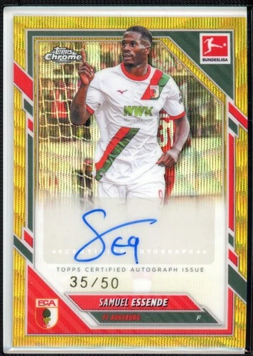 2025-26 Topps Chrome Bundesliga Samuel Essende Gold Wave Ref Auto #35/50 (HE)