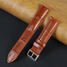 22mm/20mm Brown Real Crocodile Leather Watch Band for Men Crocodile Watch Strap