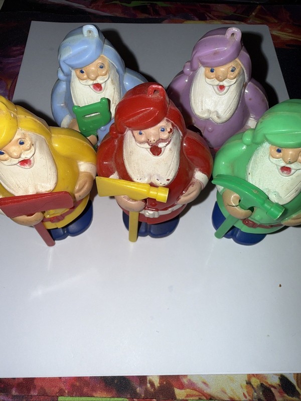 5 Christmas Rosbro Rosen Santas With Tools Figurine ornaments