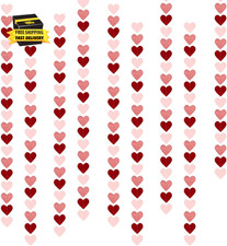 108PCS Heart Garland Red and Pink Valentines Day Decorations for Decorating Wall