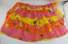 Vintage Girls Skirt Novelty Print Pink Orange Yellow Cottagecore Retro 6 8