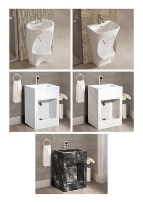 Ceramic Wudu Dual Level Wudu Basin, Tap & Fittings, Foot Wash & Sink