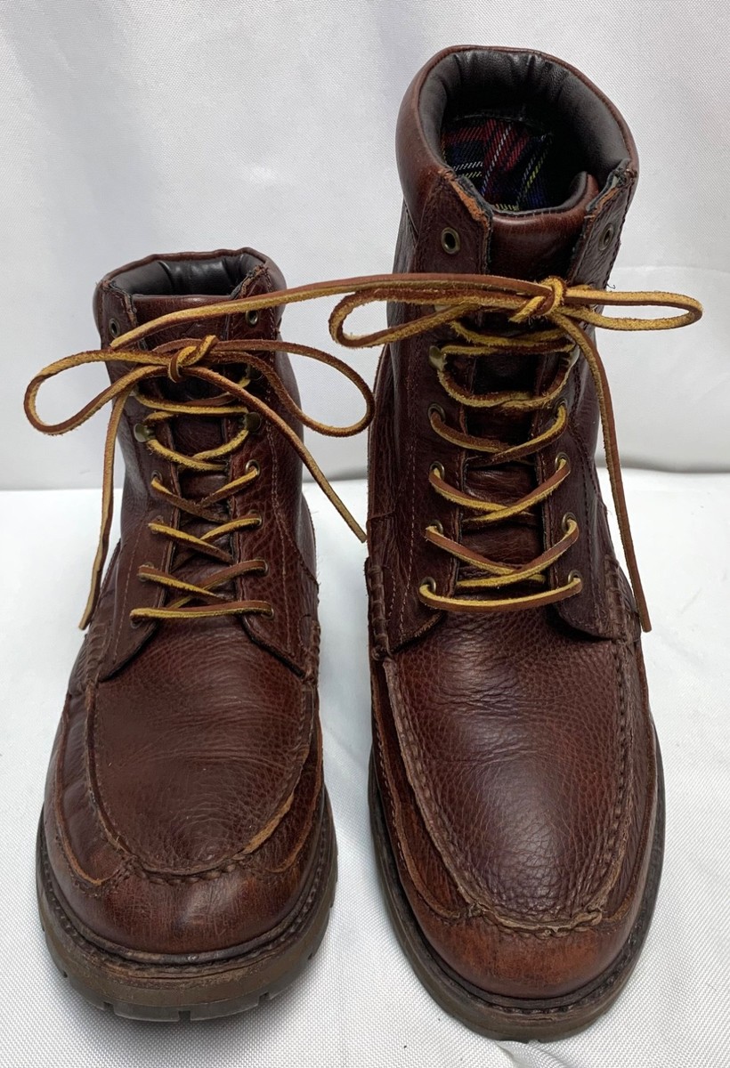 Polo Ralph Lauren Men's Leather Boots Brown Willingcott Flannel