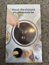 Set Of 3 Multi Colored Spatulas. New In Box Heat Resistant Silicone
