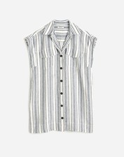 Madewell Utility Shortsleeve Mini Shirtdress 100% Linen - NWT Medium Pocket 128$