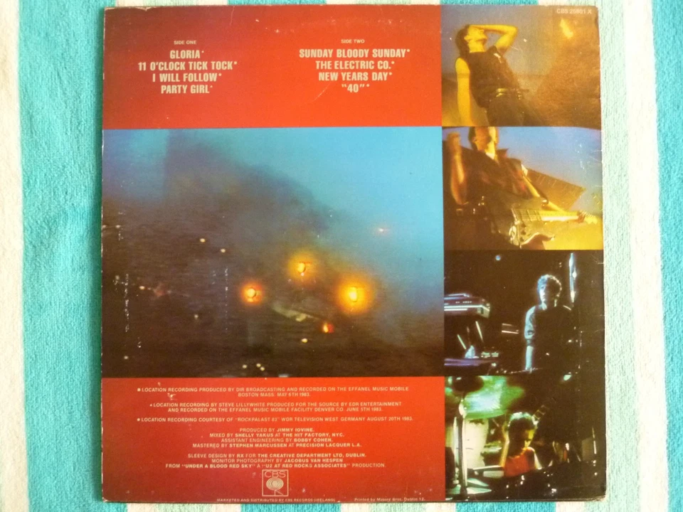 U2 Live: Under A Blood Red Sky 12" EP/MINI-LP CBS 1983 Ireland Pressing - Image 2 of 2