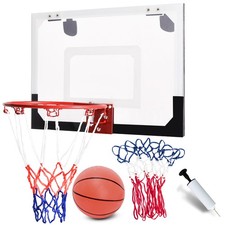 Over-The-Door Mini Basketball Hoop W/Basketball Hand Pump  2 Nets Indoor Sports