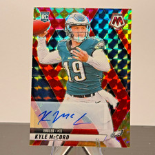 2025 PANINI MOSAIC Kyle McCord RC Auto Eagles Choice Fusion Red Yellow