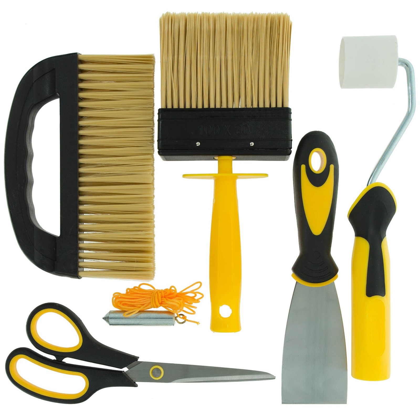 Coral 6 Piece Wallpaper Hanging Tool Set with Paste Brush Seam Roller and Knife