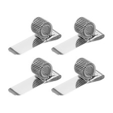4Pcs Pen Holder Clip, Metal Horizontal Single Loop Pen Clip Holder, Silver Tone