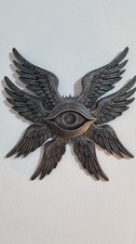 Seraphim Angel Winged Eye Wall Hanging Ornament Decor 19cm Large Gold/Silver