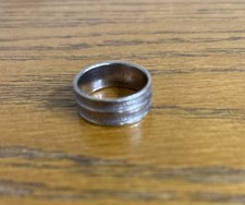 Textured Sterling Silver Band Ring, Size 71/2 With 925 Marking.