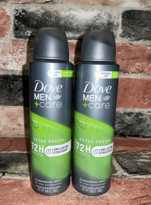 2 Dove Men +Care Extra Fresh Dry Spray Deodorant 72H Protection 3.8 oz each