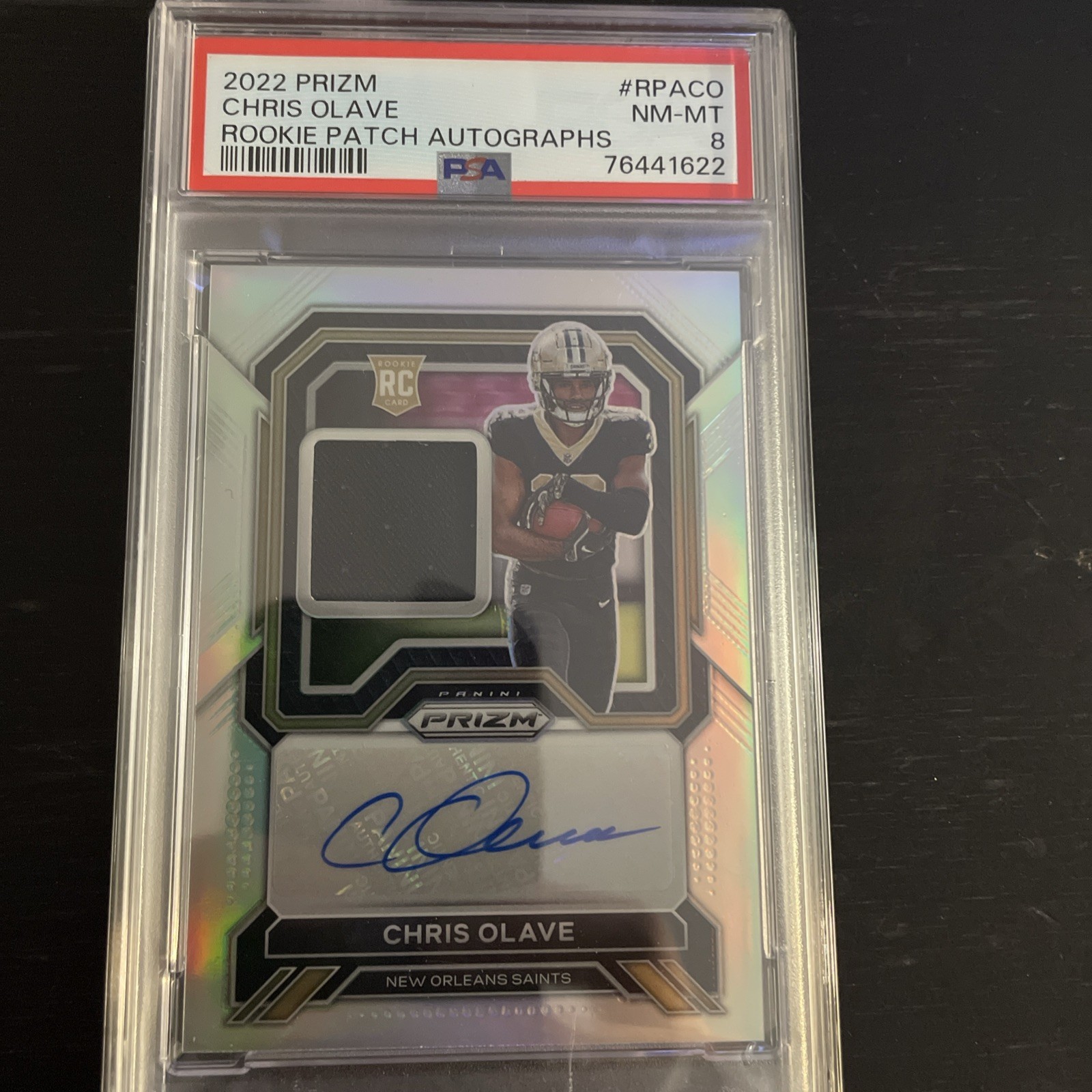 2022 Panini Prizm - Rookie Patch Autographs Chris Olave #RPA-CO Silver Prizm /99
