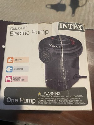 Intex Quick-Fill Electric Pump Inflator Deflator Black 110-120V AC 3 Nozzles