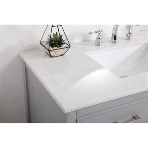 Elegant Decor Sinclaire 42" Aluminum Alloy & MDF Single Bathroom Vanity in Gray - Picture 4 of 8