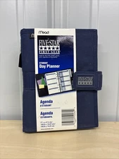 Vintage 1990s Small Mead Five Star Day Student Planner Personal Organizer Blue