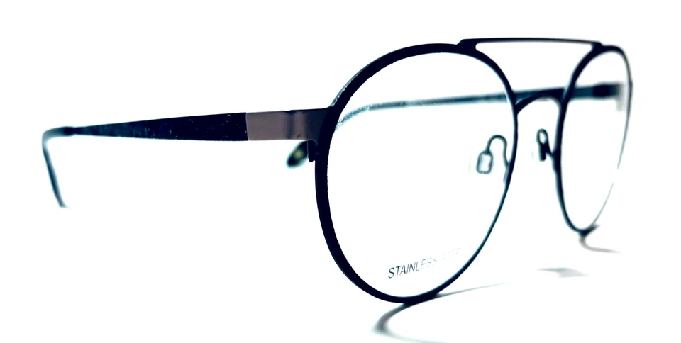 FYSH 3641 M200 BLACK ROUND UNISEX FULL RIM AUTHENTIC EYEGLASSES FRAMES 51-20-135 - Image 4 of 4