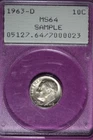 1963 D PCGS MS64 SAMPLE ROOSEVELT DIME #B51668