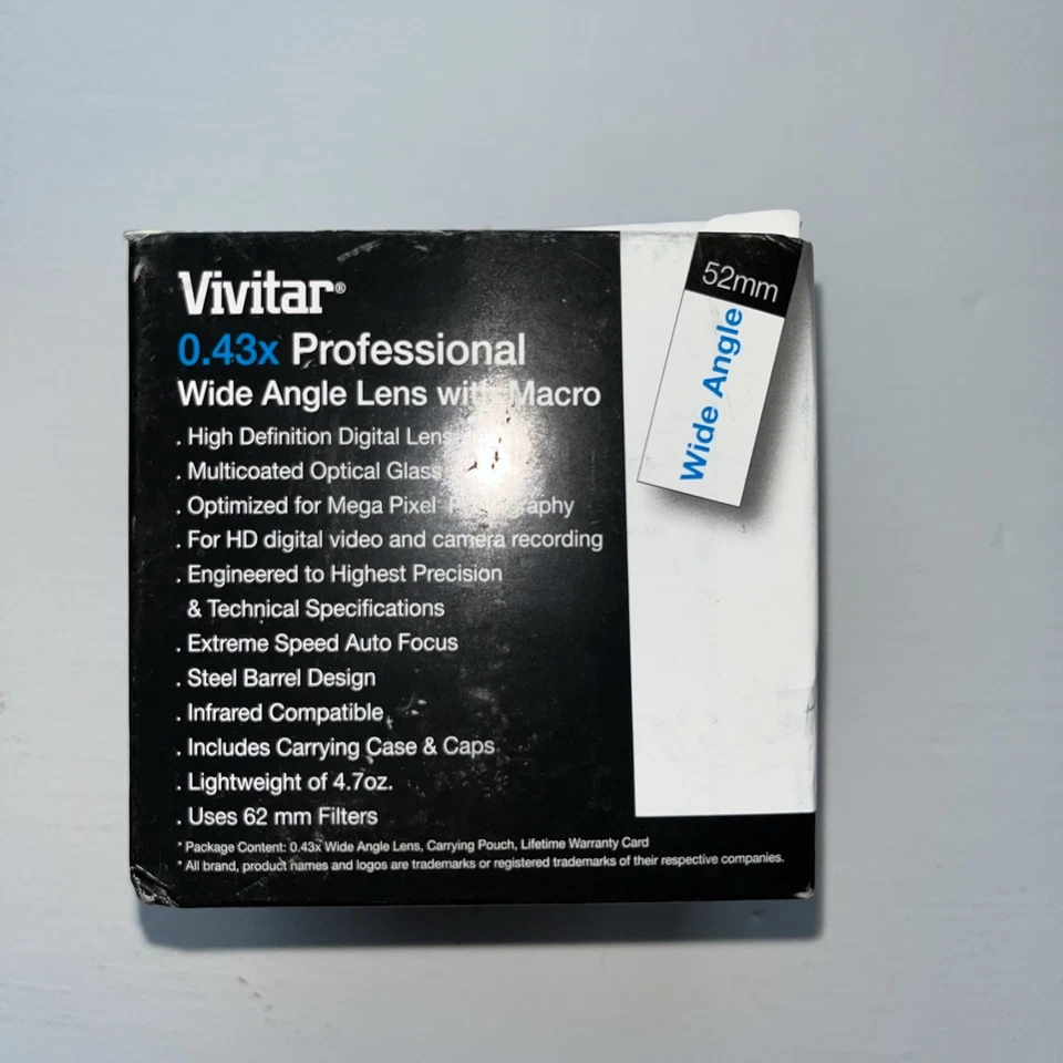 Vivitar 0.43x Professional Wide Angle Lens With Macro 37mm HD4 Optics New - Image 3 of 4