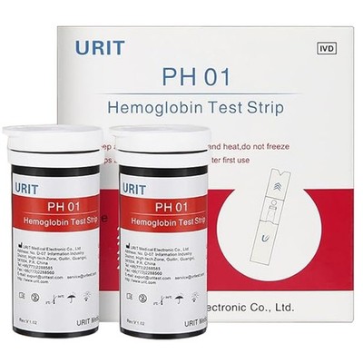 Home Hemoglobin Test Kit - URIT 50 Strips & 50 Lancets for Easy Use