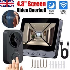 4.3" Monitor Wireless Video Doorbell Smart Camera Door Bell Intercom Security UK