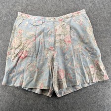 Vintage Lauren Ralph Lauren Pleated Linen GrandmaCore Floral Shorts Size 18W