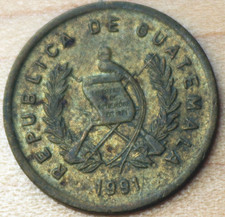 1991 Guatemala 1 Centavo Fray Bartolome de las Casas