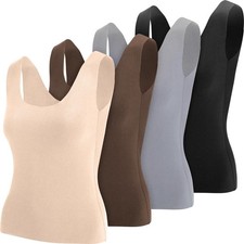 4 Pcs Thermal Tank Tops Women Underwear Tops Sleeveless Undershirt for Women ...