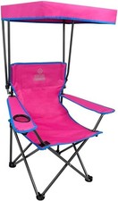 Youth Outdoor Canopy Chair W/ Adjustable Shade Folding Kids Camping Chair W/ Cup