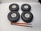 Vintage Mighty Tonka Wrecker - Set Of 4 Tires And 2 Axles For Parts