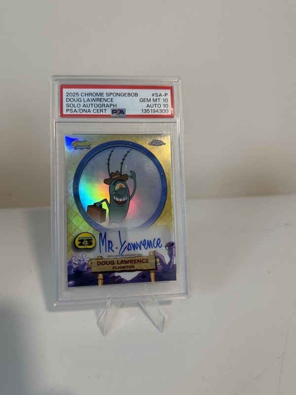 2025 Topps Chrome SpongeBob #SA-P Plankton Doug Lawrence Auto PSA 10 AUTO 10