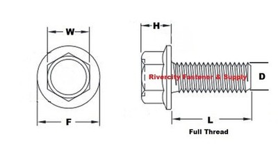 100) M8-1.25 x 12 J.I.S. Small Head Hex Flange Bolts M8x12 Screws