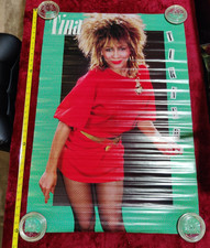 NOS Vintage Rolled 1985 Tina Turner Music Poster Teamwork Red Dress 80s 36&rdquo;x24&rdquo;