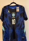 Jordan Brazil Soccer Jersey Neymar Jr #10 Black/Blue/Yellow Men's Size M — photo 2