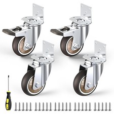 3 Inch Caster Wheels Heavy Duty with Thickened L Shaped Plate,Swivel Side Mou...