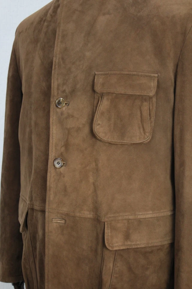 Lux CANTARELLI Brown Soft Suede Leather Jacket Coat 54IT 44US/UK - Image 4 of 4