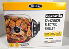 NEW Bella CERAMIC 12X12 INCH ELECTRIC SKILLET Multifunctional Fry, Sauté, Steam