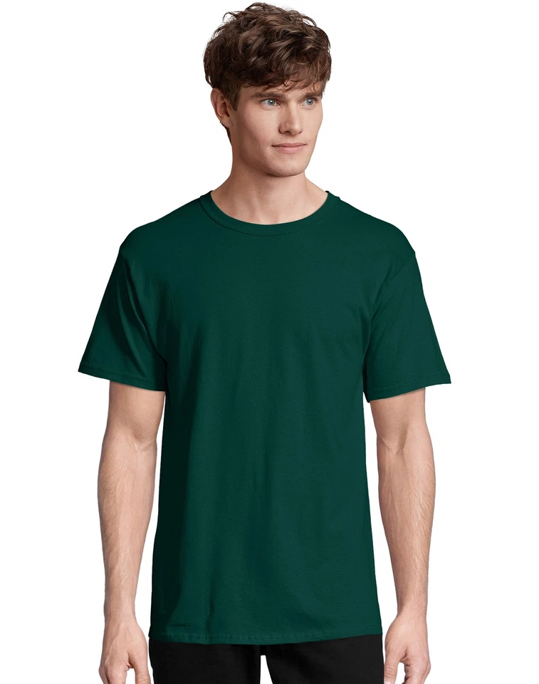 Hanes Men Crew neck T-Shirt 4-Pack ComfortSoft 100% Cotton Heavyweight Tee Plain