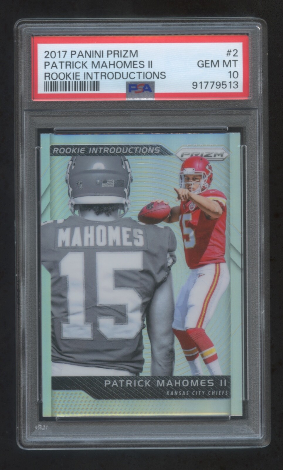PSA 10 PATRICK MAHOMES 2017 PANINI PRIZM ROOKIE PRIZM REFRACTOR INTRODUCTIONS