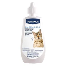 PetArmor Ear Mite Treatment for Cats, Ear Mite Medicine Kills Ticks and Ear Mite