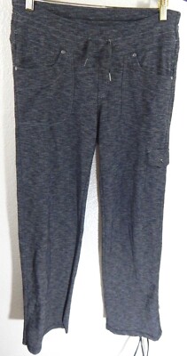 Kuhl Women's 10 Pants Mova Drawstring Stretch Knit Heathered Black Cargo GUC