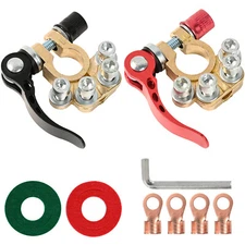 2pcs  4 Ways Battery Terminal Clamp Connectors Quick Release Disconnect Car Tool