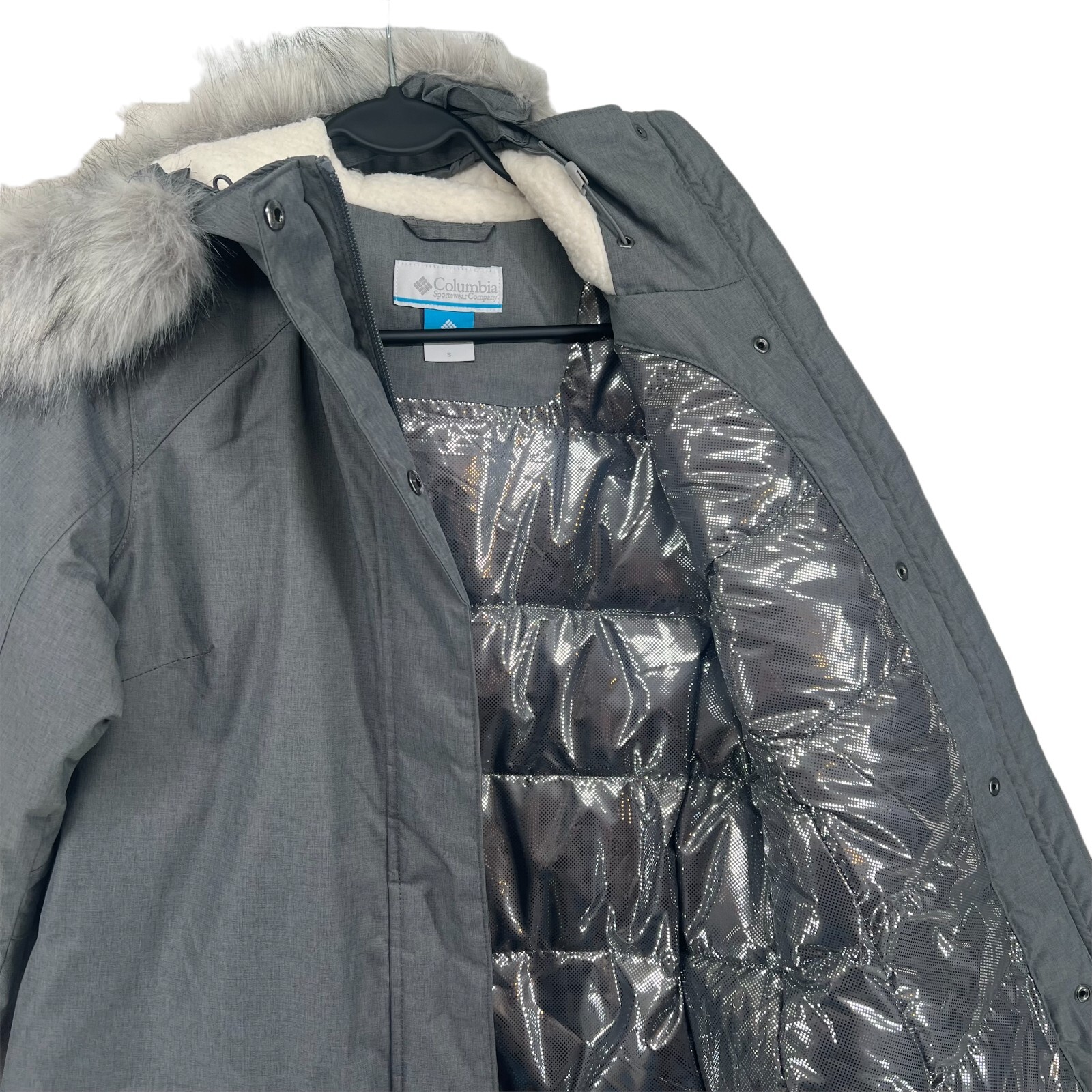 Columbia Women's Suttle Mountain Long Insulated Jacket Coat Parka Grey